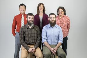 Appalachian’s 2018 Innovation Scholars: back row, left to right: Nicholas Shaw, Tammy Kowalczyk and Beth Davison; front row, left to right: Richard Christiana and Kevin Gamble. Photo by Marie Freeman