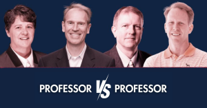 App State's Chris McNeil, second from right, will compete in the Professor vs. Professor Excel Battle